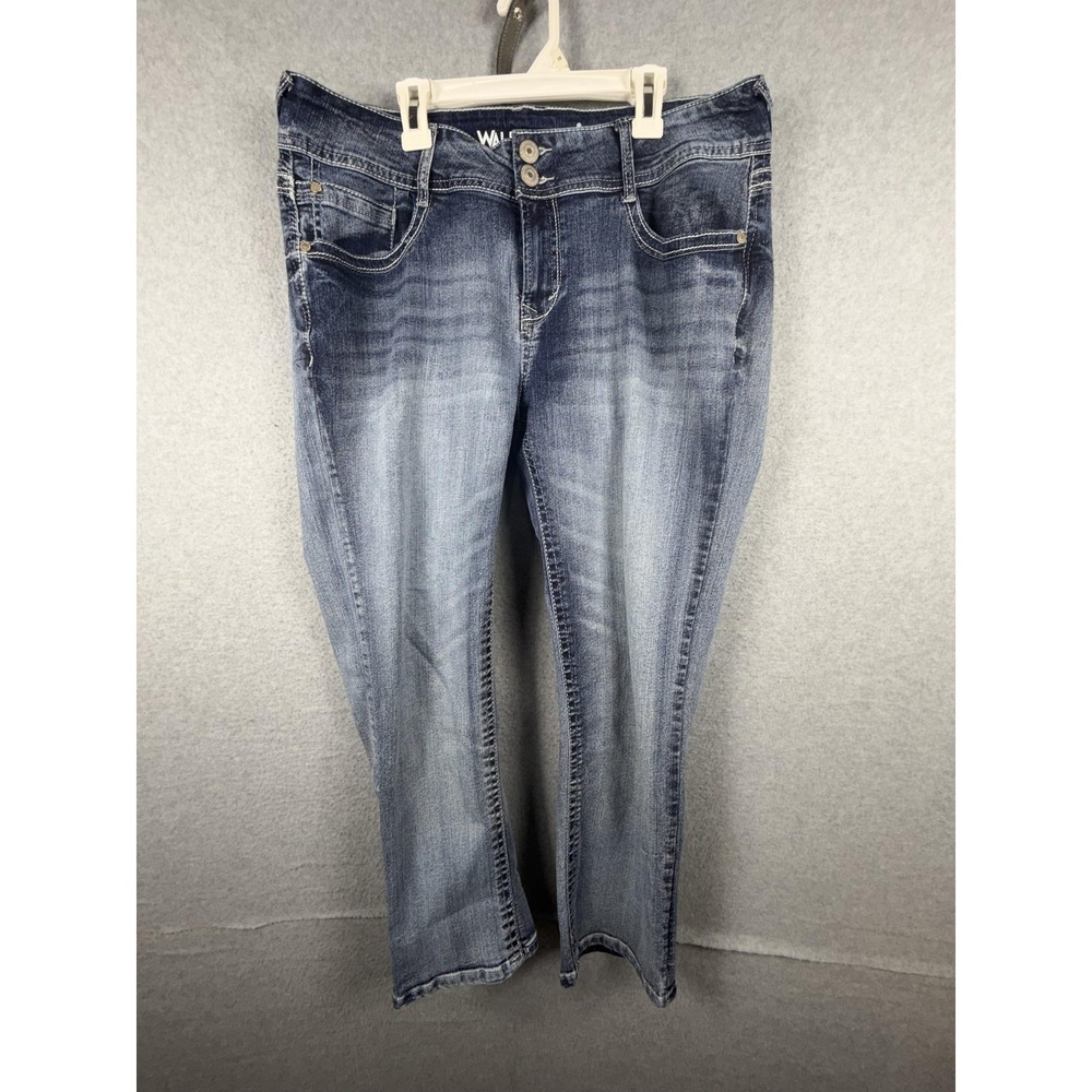 WallFlower Jeans Womens 13 Blue Mid Rise Relaxed Straight Stretch Luscious Curvy